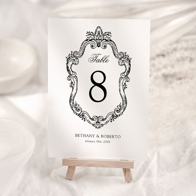 Tarjeta De Mesa Boda Rococo Vintage (Subido por el creador)
