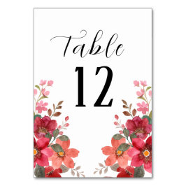 Tarjeta De Mesa Boda Roja Atemporal