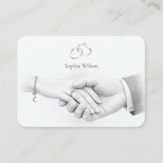 Tarjeta De Mesa Boda romántica minimalista de la mano