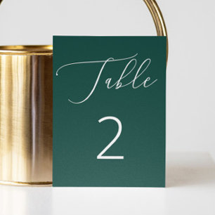 Tarjeta De Mesa Boda Romántica Moderna con Letra Script Verde Esme