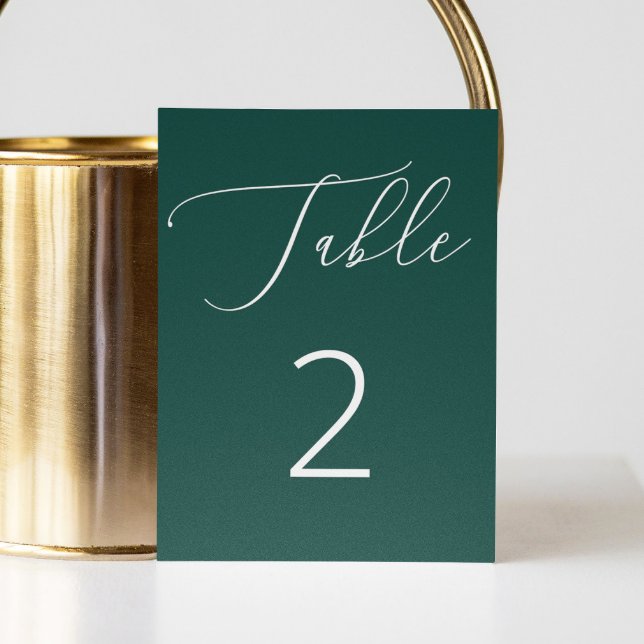Tarjeta De Mesa Boda Romántica Moderna con Letra Script Verde Esme (Subido por el creador)