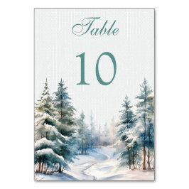 Tarjeta De Mesa Boda Romántico de los bosques de invierno