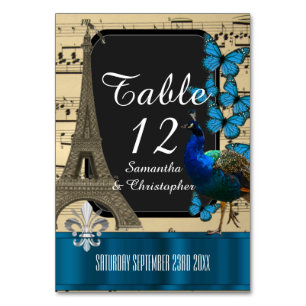 Tarjeta De Mesa Boda romántico de París