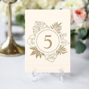 Tarjeta De Mesa Boda Romántico de Verdor Tropical