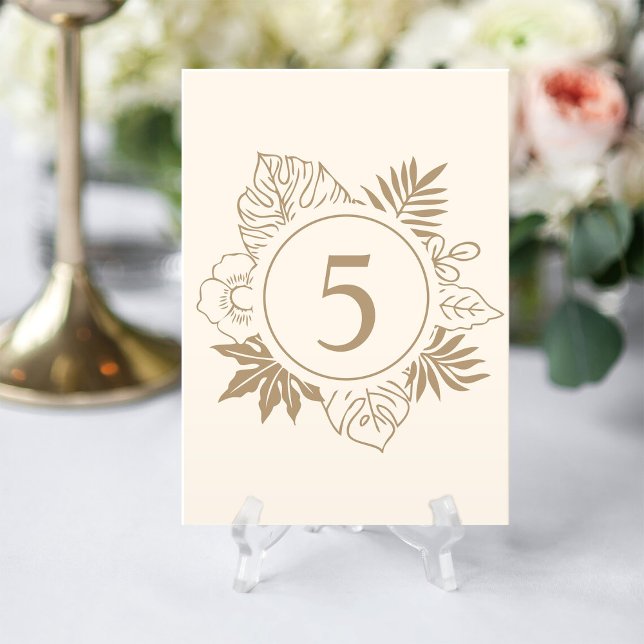 Tarjeta De Mesa Boda Romántico de Verdor Tropical (Subido por el creador)