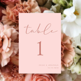 Tarjeta De Mesa Boda rosa