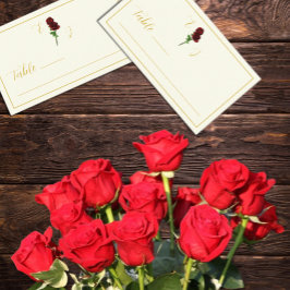 Tarjeta De Mesa Boda Rosa de Ivory Gold