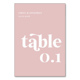 Tarjeta De Mesa Boda Rosa Dusty