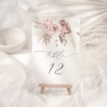 Tarjeta De Mesa Boda Rosa Floral Rubor Pink Dusty<br><div class="desc">Entrar en un reino de elegancia eterna y promesas susurradas con nuestro exquisito artículo, donde la delicada belleza de pétalos rosas polvorientos se entrelaza con el suave encanto de las flores pastel. Este diseño cautivador encarna la esencia del romance y la sofisticación, con botánicos de color turbio delicadamente dispuestos para...</div>
