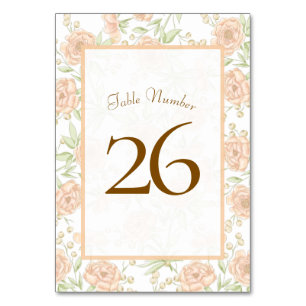 Tarjeta De Mesa Boda Rosa Melocotón