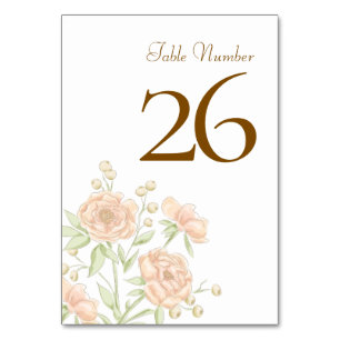 Tarjeta De Mesa Boda Rosa Melocotón
