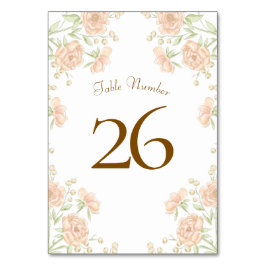 Tarjeta De Mesa Boda Rosa Melocotón