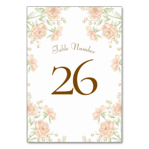 Tarjeta De Mesa Boda Rosa Melocotón