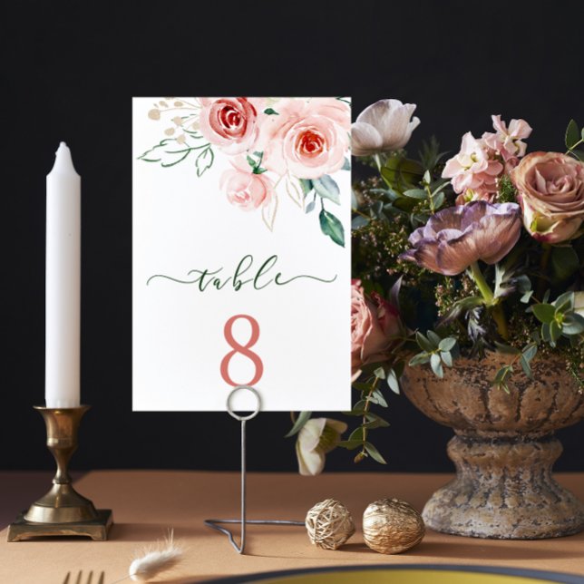 Tarjeta de mesa Boda rosa rosa (Subido por el creador)