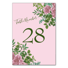 Tarjeta De Mesa Boda rosa rosa de cosecha