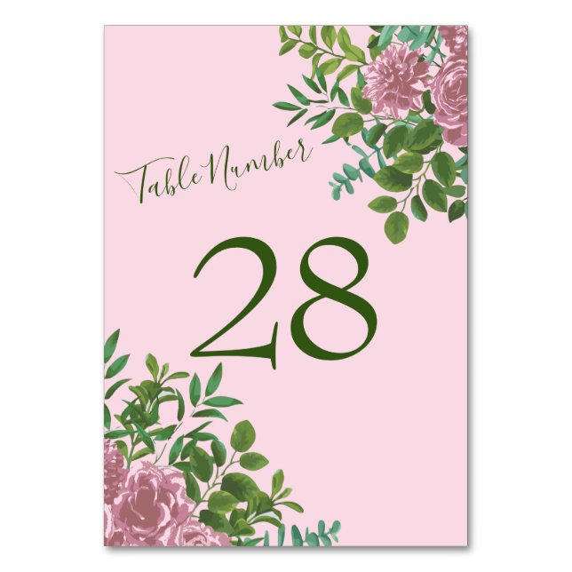 Tarjeta De Mesa Boda rosa rosa de cosecha (Reverso)