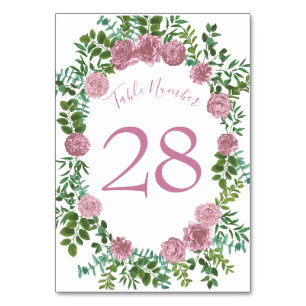 Tarjeta De Mesa Boda Rosa Rosa Rosa Floral Pastel Primavera