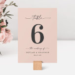 Tarjeta De Mesa Boda rosa Rubor de color sólido simple claro<br><div class="desc">Sencillo color Sólido Claro Rubor Pink Wedding Recepcion Cena Números de Mesa. Esta moderna tarjeta de mesa de moda es sencilla, clásica y elegante, con un color de fondo sólido y un tipo de letra caligrafía con bonito con cruz. Mostrado en la nueva autopista. Disponible en varias opciones de color,...</div>