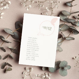 Tarjeta De Mesa Boda rosa Rubor de mariposa estilo Art Nouveau vin