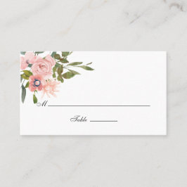 Tarjeta De Mesa Boda rosa Rubor floral de acuarela