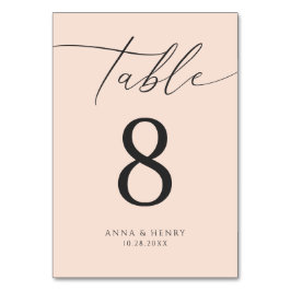 Tarjeta De Mesa Boda rosa Rubor moderno