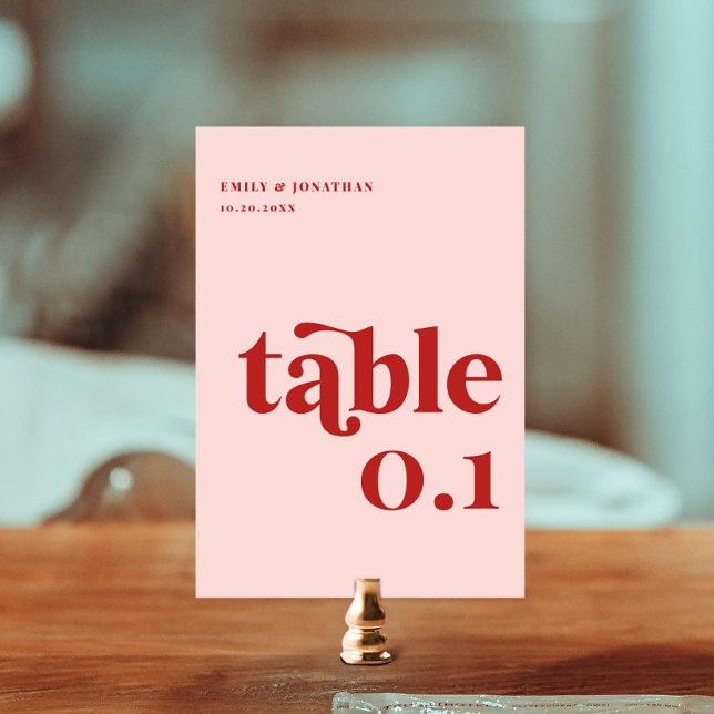 Tarjeta De Mesa Boda rosa y rojo de San Valentín (Subido por el creador)