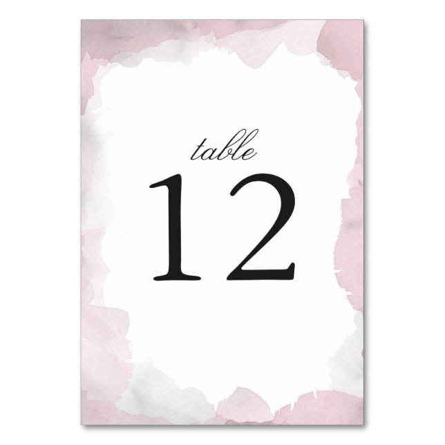 Tarjeta De Mesa Boda rosado de Debonair Rubor (Anverso)