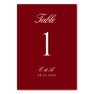 Tarjeta De Mesa Boda Rouge Red Old Money