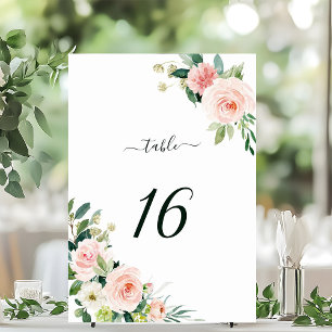Tarjeta De Mesa Boda Rubor Pink Bloom