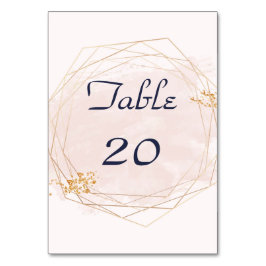 Tarjeta De Mesa Boda Rubor Rosado y Oro