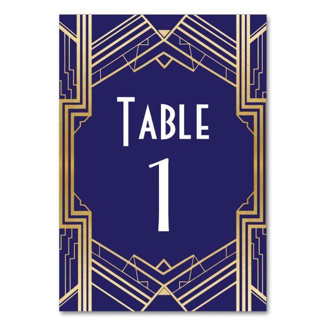Tarjeta De Mesa Boda ruidoso de Navy Gatsby, cuadro número 1920 (Anverso)