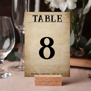 Tarjeta De Mesa Boda ruso marrón angustiado