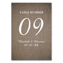 Tarjeta De Mesa Boda Rustic Burlap