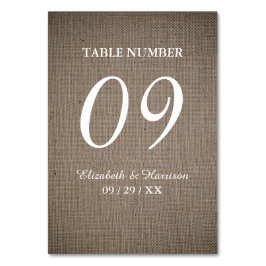 Tarjeta De Mesa Boda Rustic Burlap