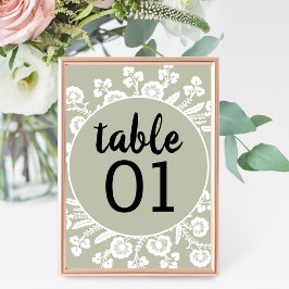Tarjeta De Mesa Boda Rustic Lace
