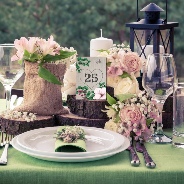Tarjeta De Mesa Boda Rustic Linen Floral Magnolias Eucalyptus (Subido por el creador)