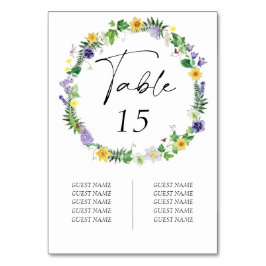 Tarjeta De Mesa Boda Rustic Wildflower Guest Names