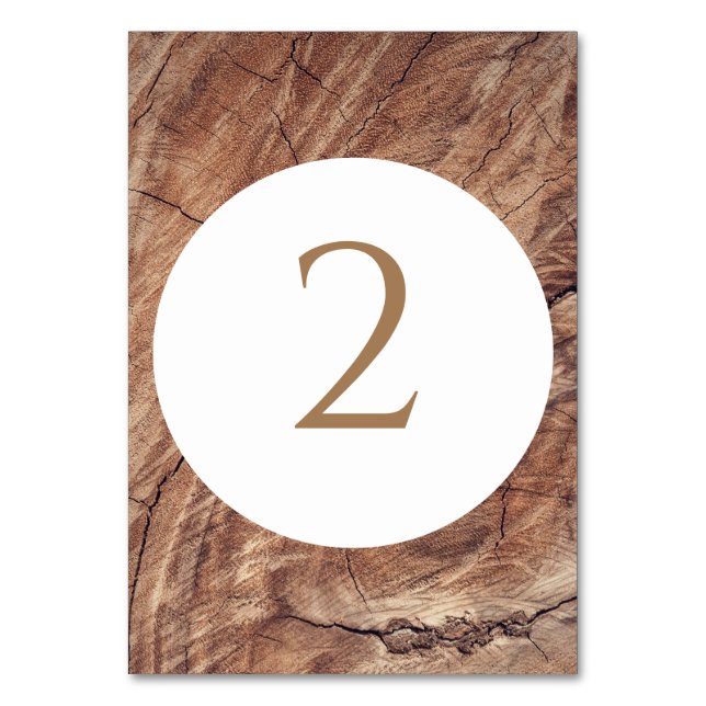 Tarjeta De Mesa Boda Rustic Wood (Anverso)