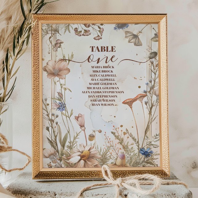 Tarjeta De Mesa Boda Rústica Acuarela Bosque (Subido por el creador)