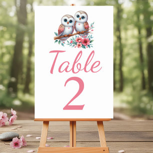 Tarjeta De Mesa Boda Rústica Boho Bosque de Búhos