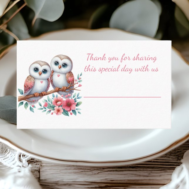 Tarjeta De Mesa Boda Rústica Boho de Bosque de Búhos en el Campo (Subido por el creador)