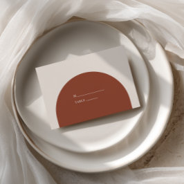 Tarjeta De Mesa Boda Rústica con Arco de Terracota Retro Bohemio