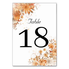 Tarjeta De Mesa Boda rústica de acuarela floral de otoño