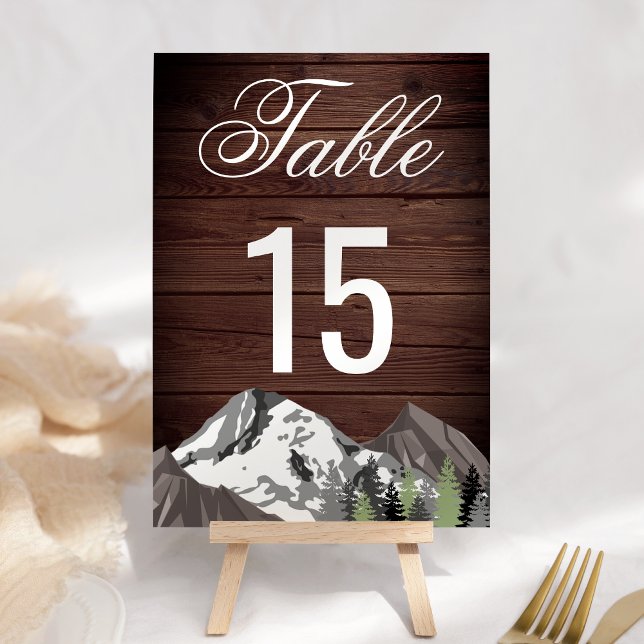 Tarjeta De Mesa Boda Rústica de Bosque de Montaña (Subido por el creador)
