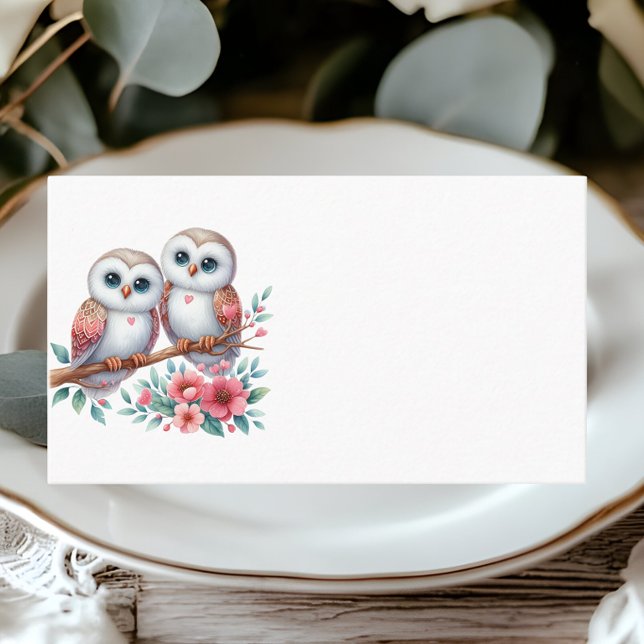 Tarjeta De Mesa Boda Rústica de Campo con Búhos Boho (Subido por el creador)