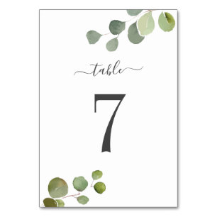 Tarjeta de mesa Boda Rústica de Eucalyptus con man