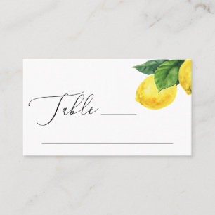 Tarjeta De Mesa Boda Rústica de Limón Jardín Botánico de Cítrico