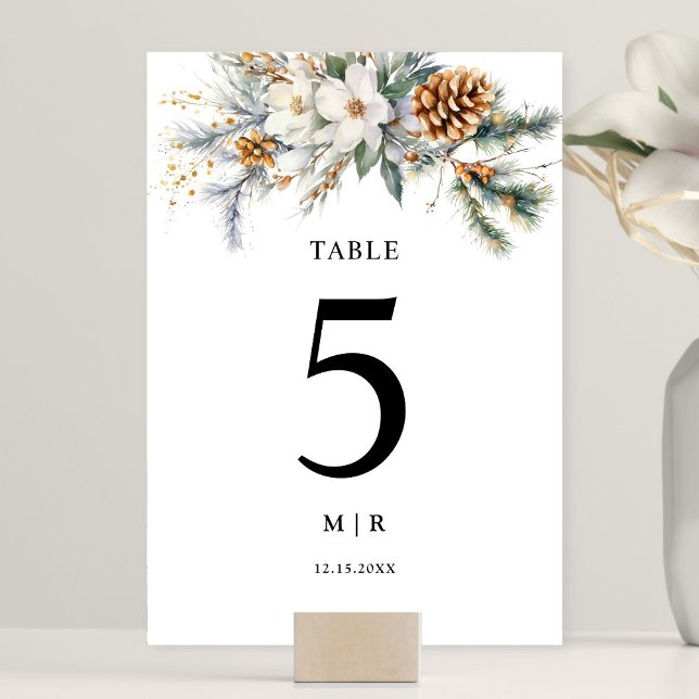 Tarjeta De Mesa Boda Rustica Floral de Invierno (Subido por el creador)