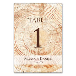 Tarjeta De Mesa Boda rústica Fondo de grano de madera personalizad