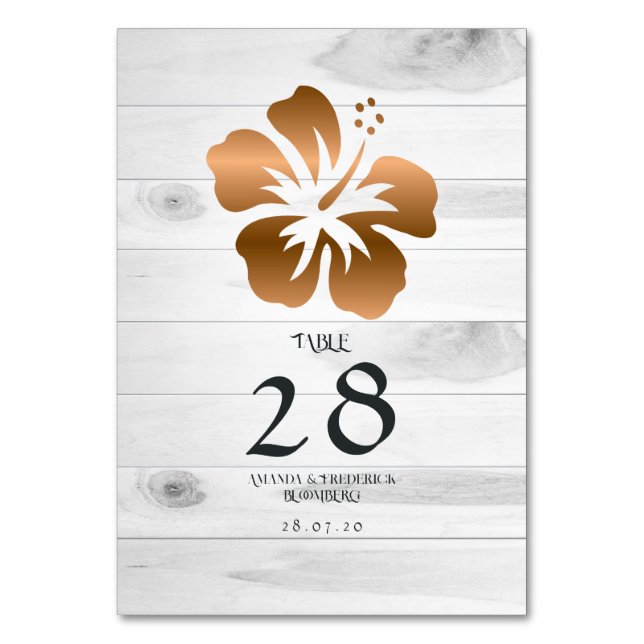 Tarjeta De Mesa Boda Rústica Tropical Mística Isla (Anverso)